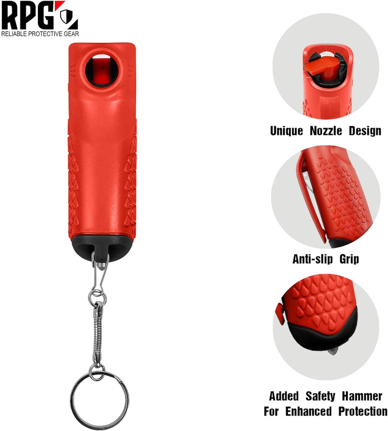 Load image into Gallery viewer, 3-in-1 Self Defense Pepper Spray Keychain with Seat Belt Cutter &amp; Window Breaker | Compact Emergency Safety Tool for Car &amp; Everyday Carry
