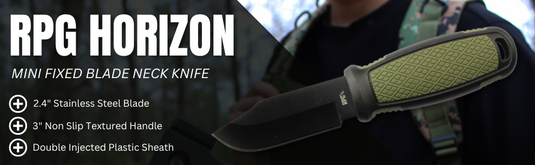 RPG 5.6” Mini Neck Knife with Sheath | Fixed Blade EDC Pocket Knife for Camping, Hiking & Survival | Lightweight Stainless Steel Outdoor Utility Knife