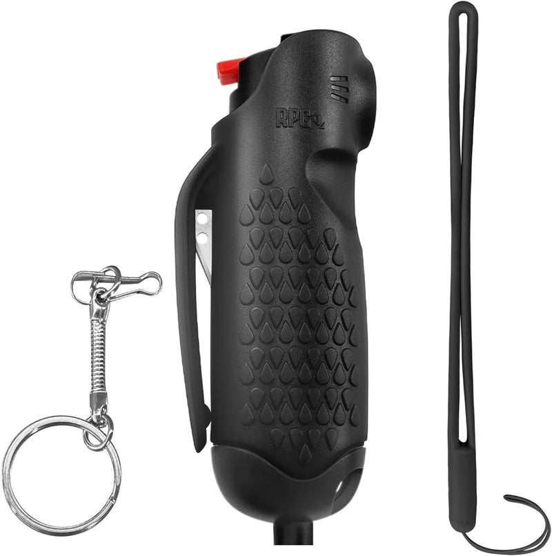 Load image into Gallery viewer, 3-in-1 Self Defense Pepper Spray Keychain with Seat Belt Cutter &amp; Window Breaker | Compact Emergency Safety Tool for Car &amp; Everyday Carry
