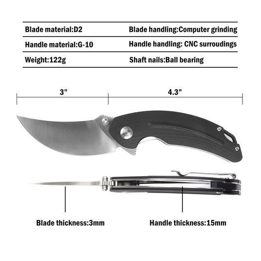 RPG - Talon Pocket Knife, 3.2" D2 Steel Blade
